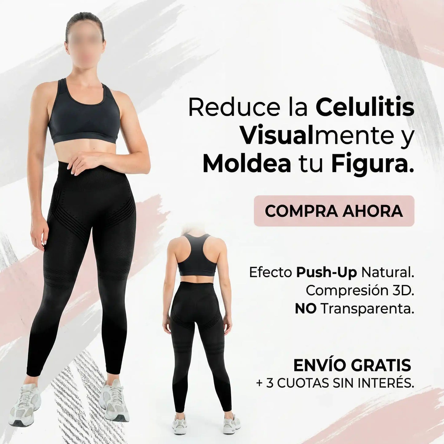 Calza 3D Anti-Celulitis • Definí, Moldeá y Reducí la Apariencia de Celulitis al Instante